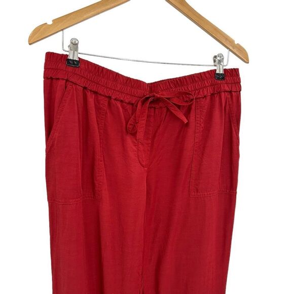 Loft red satiny fluid utility jogger drawstring pant size medium - Picture 3 of 8